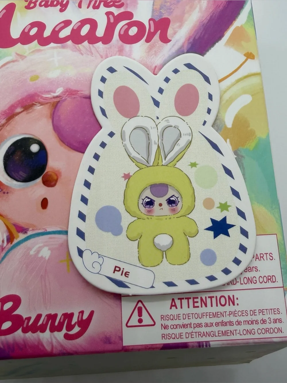 Baby Three Petit Macaron Cute Bunny Confirmed Yellow Pie Plush Keychain